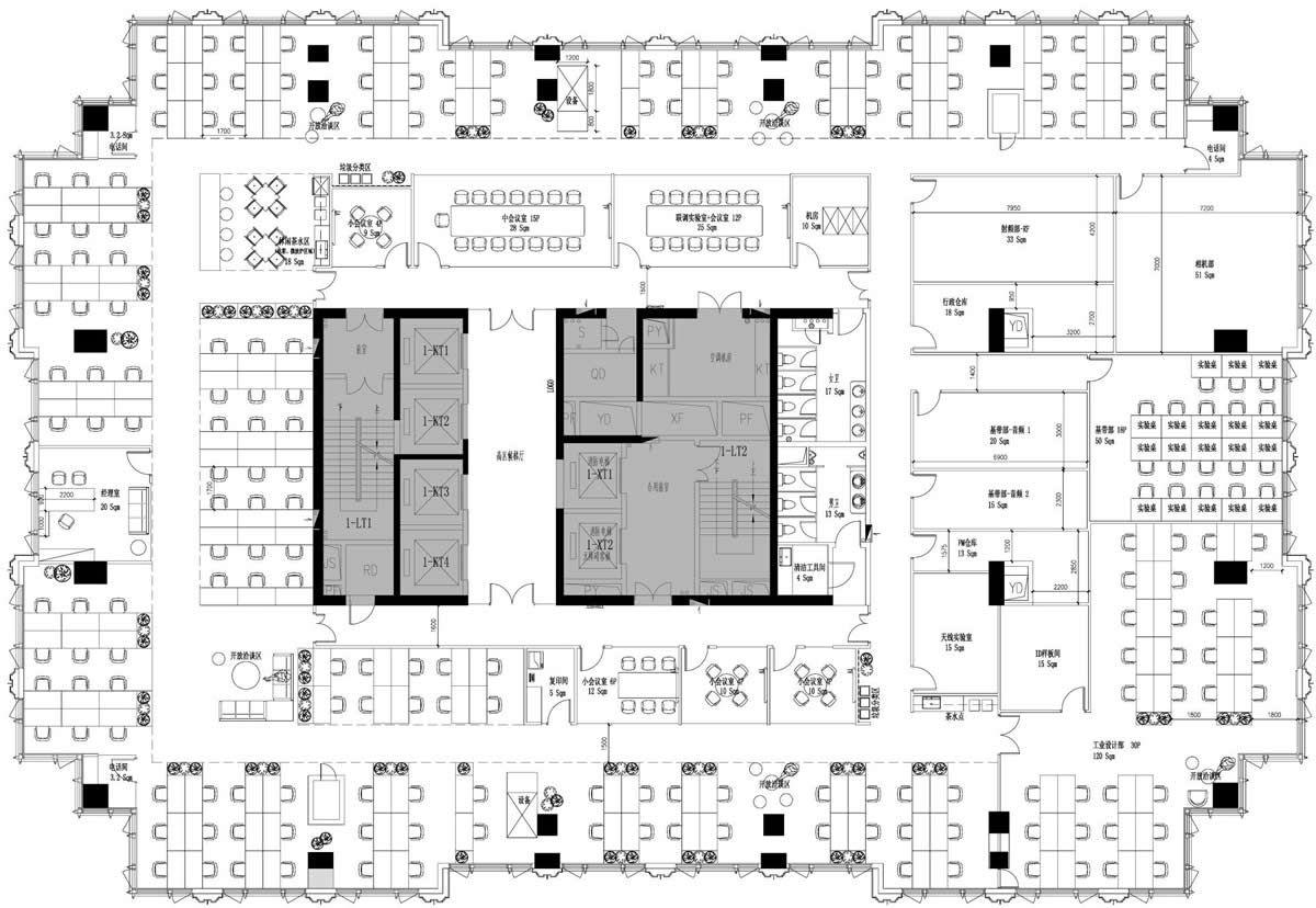 新华大厦2100平简约风办公室装修(图1)