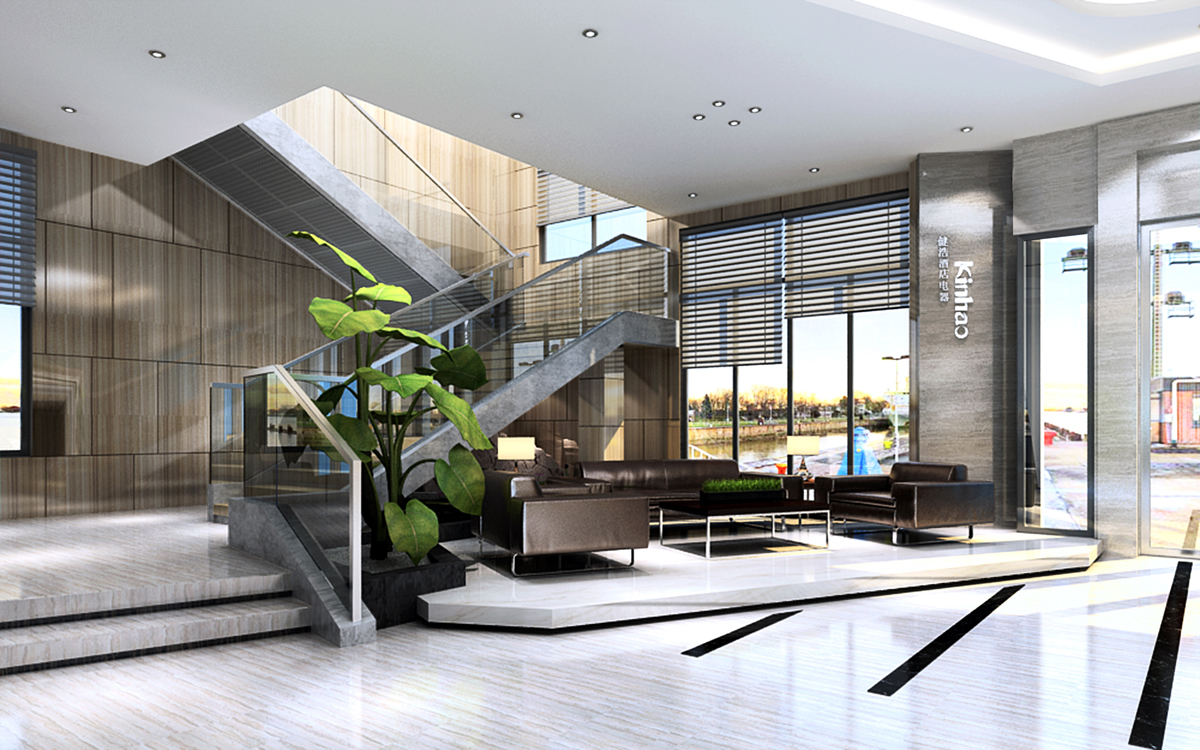 吴山健浩3000m²现代简约办公楼装修项目(图4)