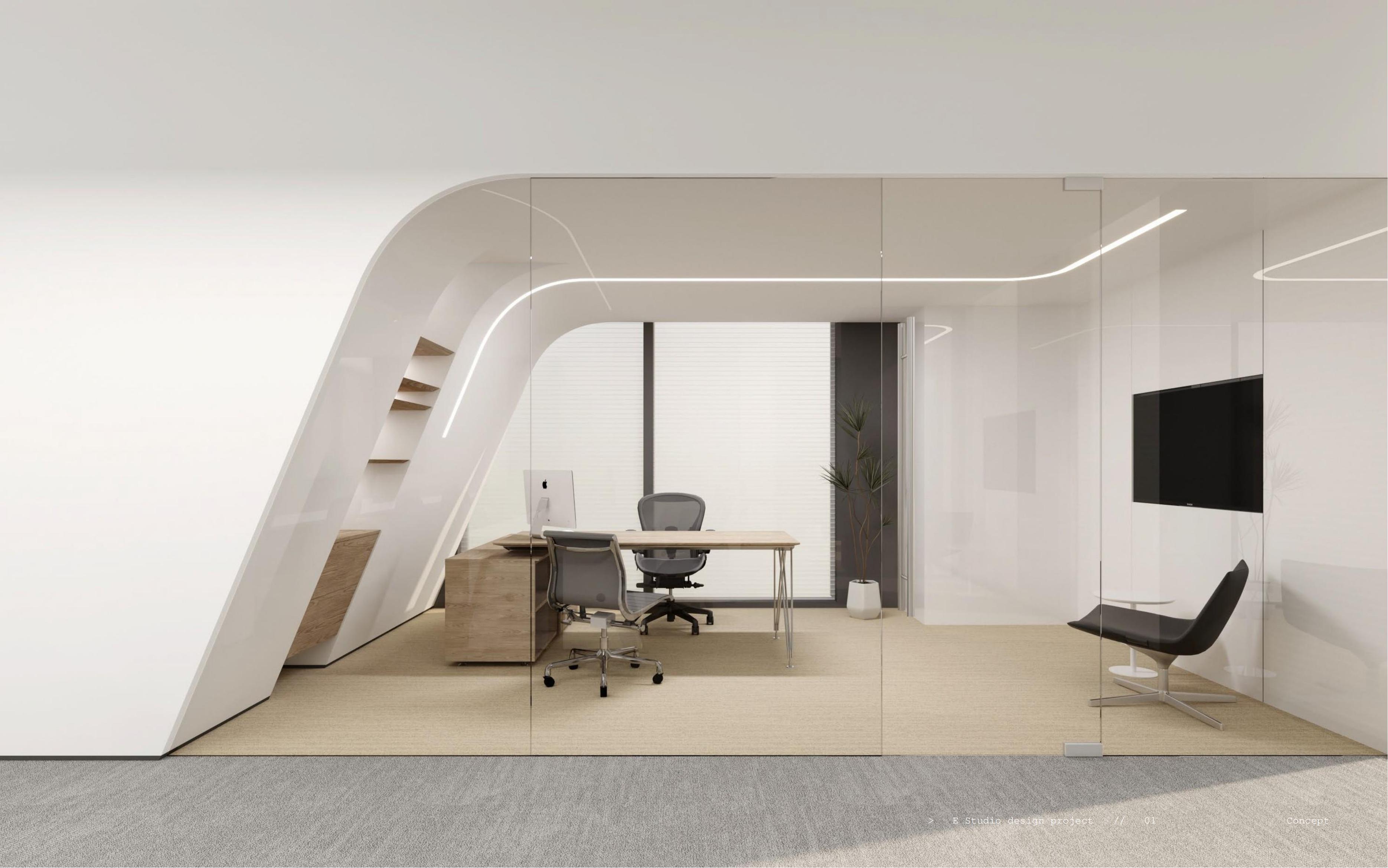 滁州科技总部5000m2极简办公楼装修设计项目(图4)