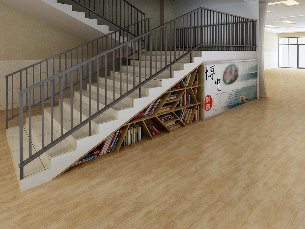 合肥45中内部图书馆装修设计案例(图4)