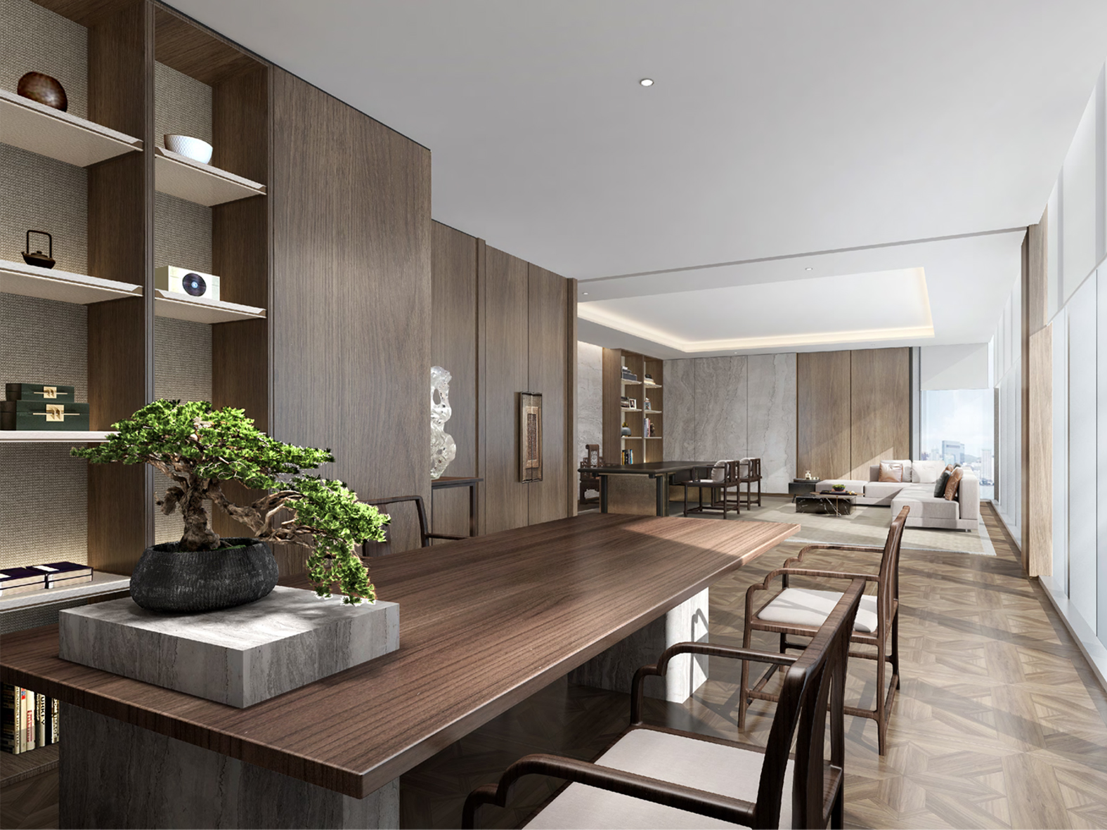 宣城泾县皖新机电总经理室装修案例(图1)