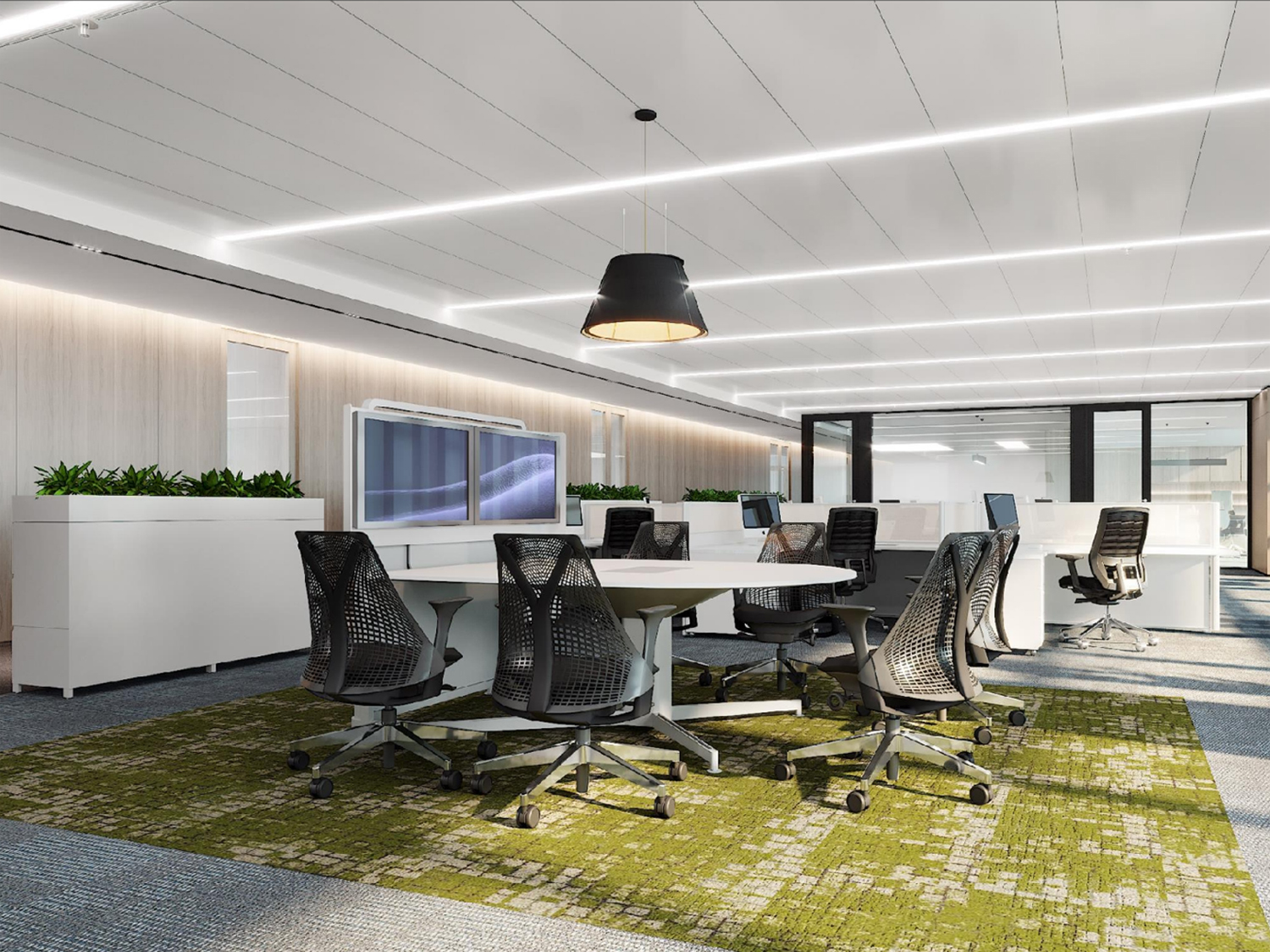 合肥祥源广场2000平方科技公司办公室装修案例(图1)