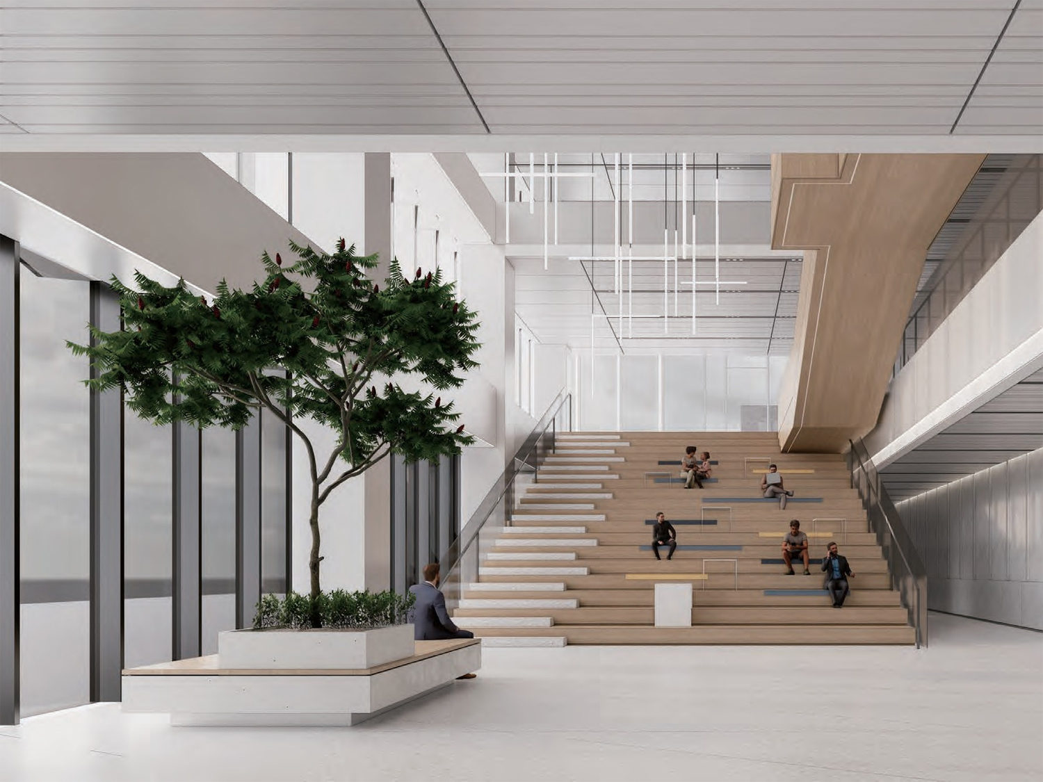 合肥西普产业园武警装备新场地接待大厅装修设计案例(图3)