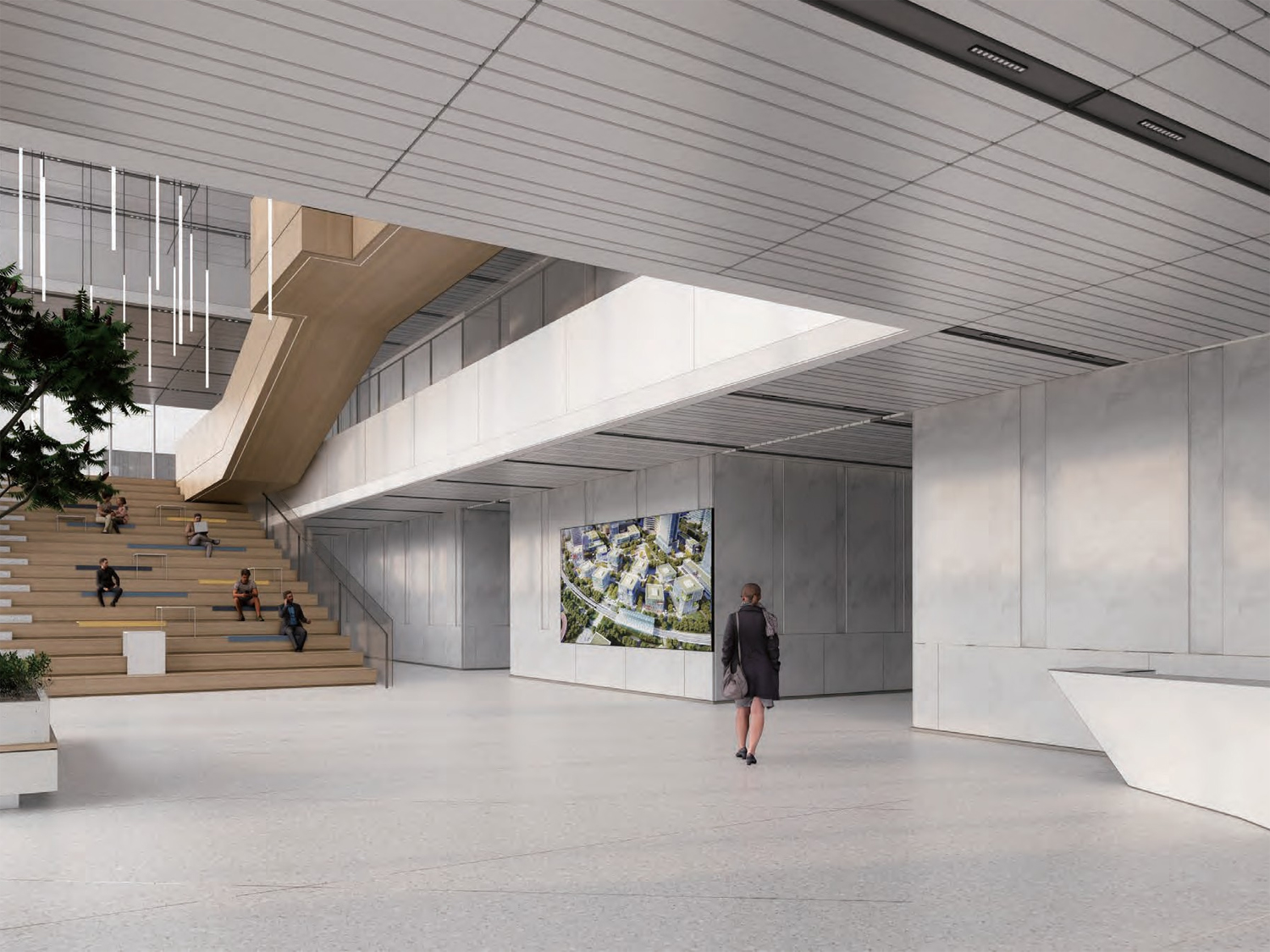 合肥西普产业园武警装备新场地接待大厅装修设计案例(图2)