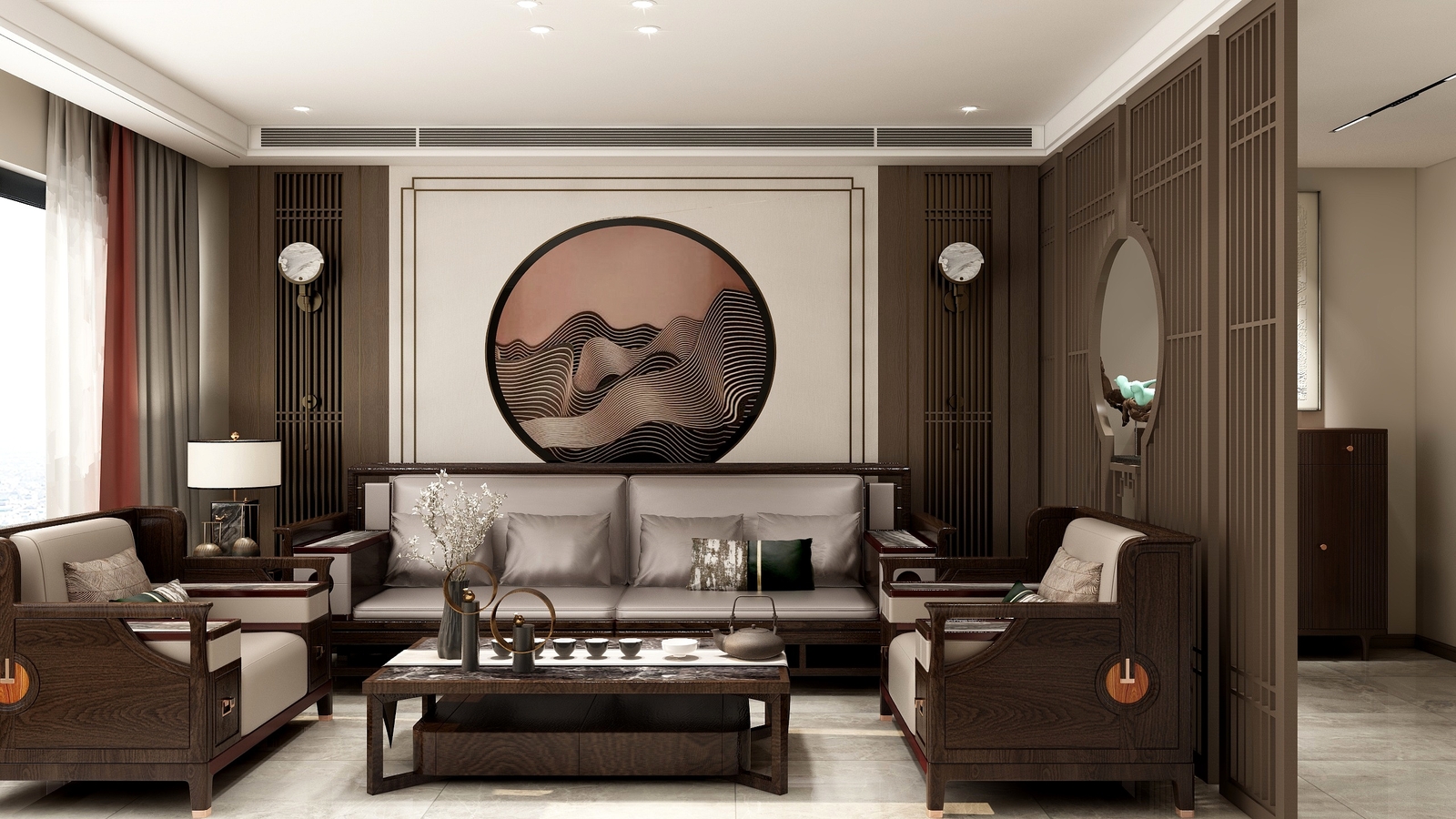 合肥600平方新中式工作室装修设计项目(图2)