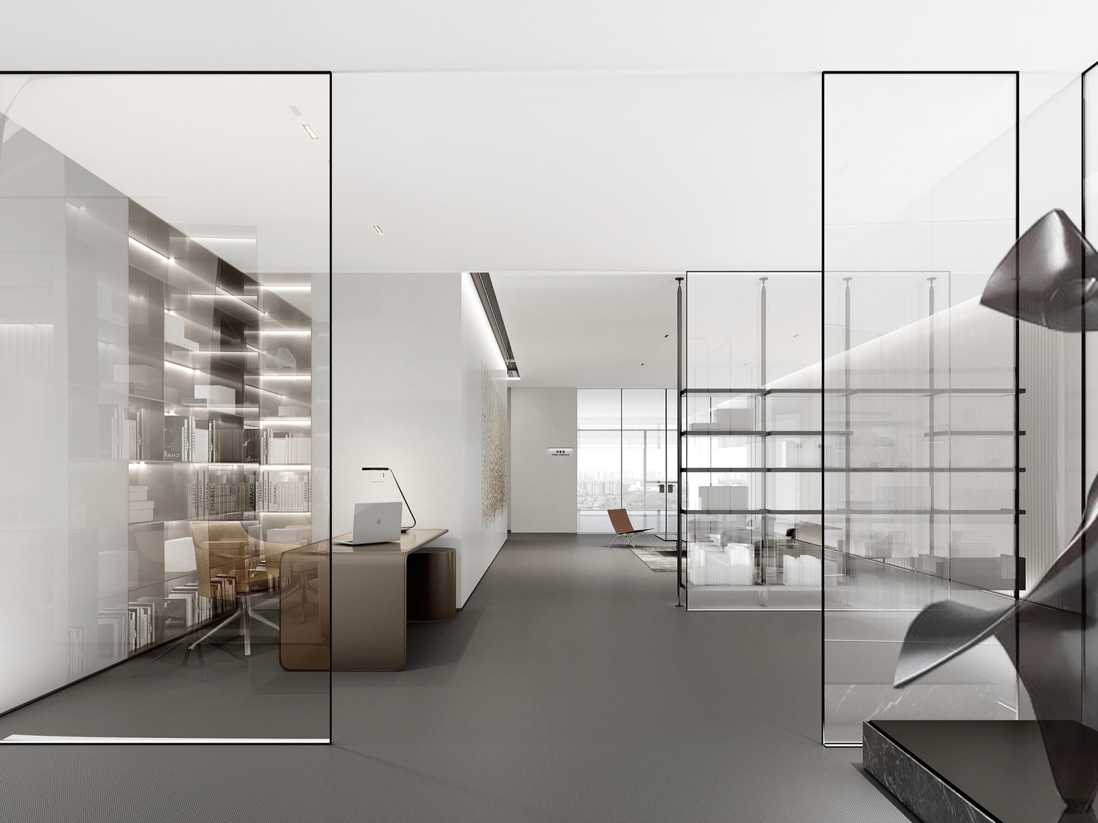 芜湖1200平方现代极简风高端办公室装修设计项目(图2)