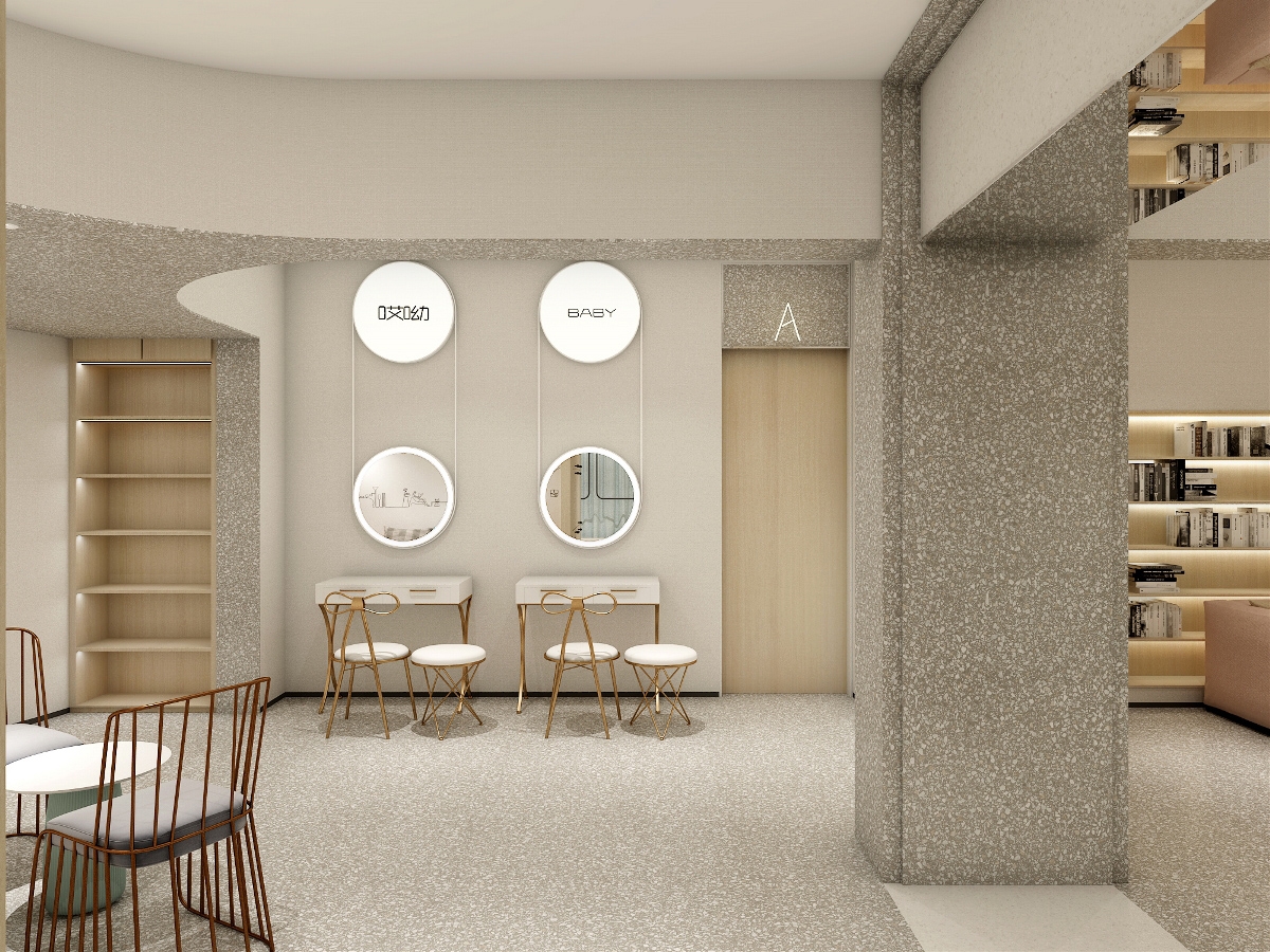 合肥300平方现代原木风儿童摄影工作室办公室装修设计项目(图3)