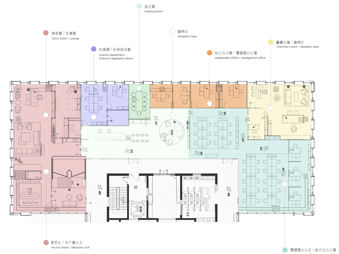马鞍山现代简约轻奢企业办公室整体工装装修(图1)