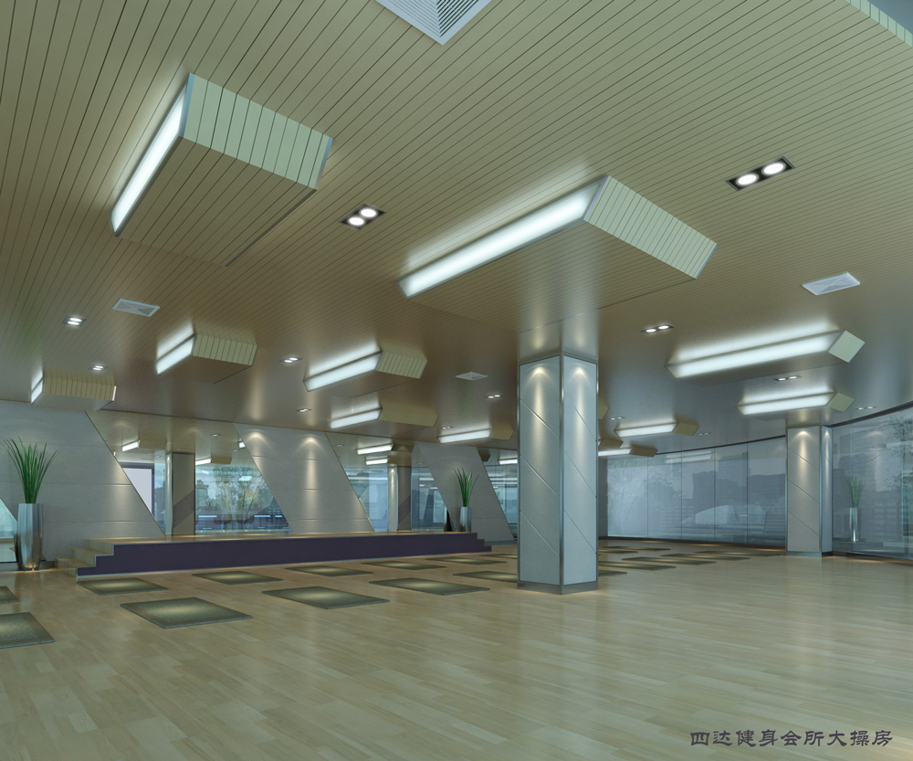 合肥市4000平方四达健身会所-健身房装修(图2)