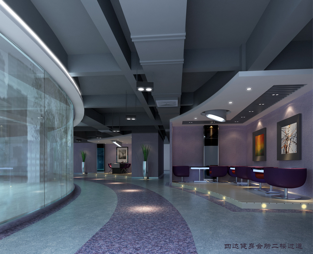 合肥市4000平方四达健身会所-健身房装修(图5)