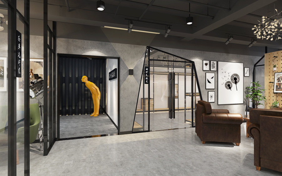 合肥200平方工业风婚纱摄影店装饰装修设计(图1)