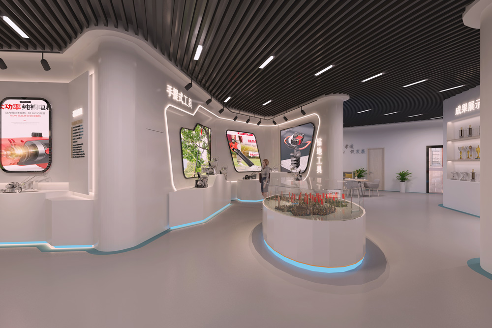 华新智能停车设备-现代简约展厅装修设计(图5)